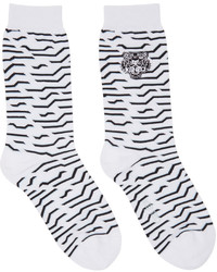 Kenzo White Geo Tiger Socks