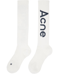 Acne Studios White Logo Knee Socks