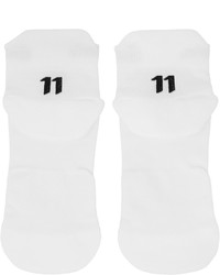 11 By Boris Bidjan Saberi White Logo Low Socks