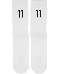 11 By Boris Bidjan Saberi White Logo Socks
