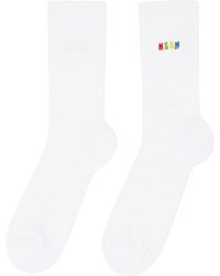 MSGM White Logo Socks