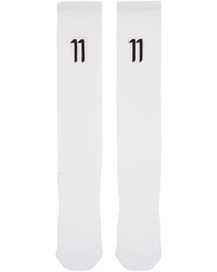 11 By Boris Bidjan Saberi White Long Logo Socks