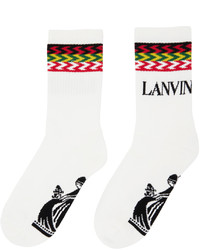 Lanvin White Multicolor Jacquard Socks
