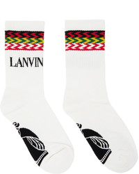 Lanvin White Multicolor Jacquard Socks