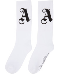 Palm Angels White Pa Monogram Socks