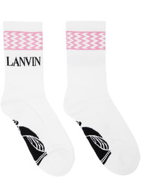 Lanvin White Pink Jacquard Socks