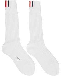 Thom Browne White Ribbed Socks