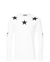White Star Print Crew-neck Sweater