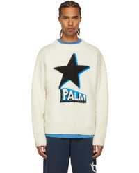 Palm Angels Off White Knit Rockstar Sweater