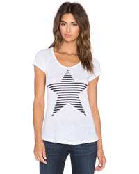 White Star Print Crew-neck T-shirt