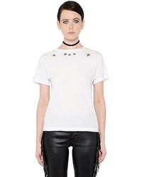 Saint Laurent Stars Printed Cotton Jersey T Shirt