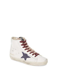 White Star Print High Top Sneakers
