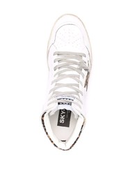 Golden Goose Logo Print High Top Leather Sneakers