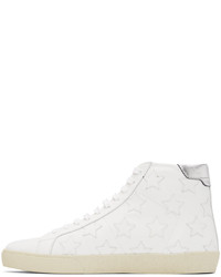 Saint Laurent Off White Blue Sl24 High Top Sneakers