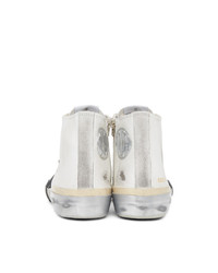Golden Goose White And Black Francy Sneakers