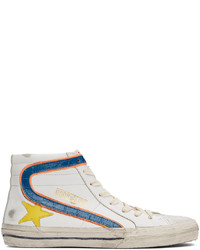 Golden Goose White Blue Slide Classic Sneakers