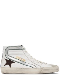 Golden Goose White Leather Suede Slide Classic High Top Sneakers
