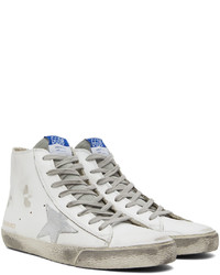 Golden Goose White Silver Francy Classic High Top Sneakers