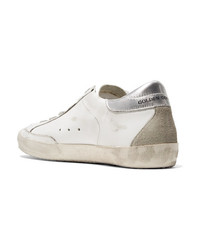 Golden Goose Deluxe Brand Distressed Metallic Leather And Suede Sneakers