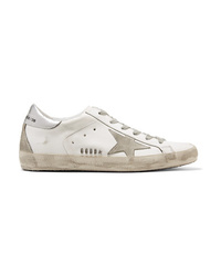 Golden Goose Deluxe Brand Distressed Metallic Leather And Suede Sneakers