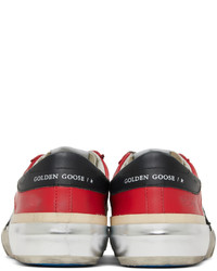 Golden Goose Red White Super Star Penstar Low Top Sneakers