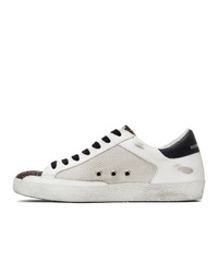 Golden Goose White And Blue Glitter Sneakers