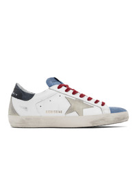 Golden Goose White And Blue Sneakers