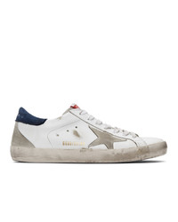 Golden Goose White And Blue Sneakers