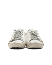 Golden Goose White And Gold Sneakers