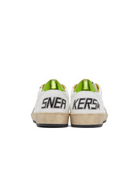 Golden Goose White And Green B Sneakers
