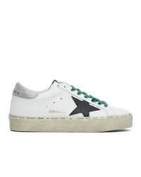 Golden Goose White And Grey Hi Star Sneakers