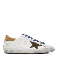 Golden Goose White And Khaki Sneakers