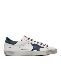 Golden Goose White And Navy Sneakers