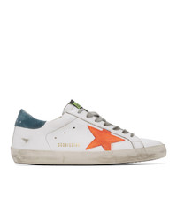 Golden Goose White And Orange Sneakers