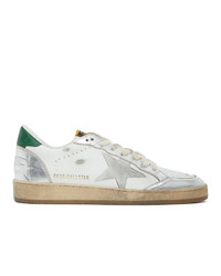 Golden Goose White And Silver B Sneakers