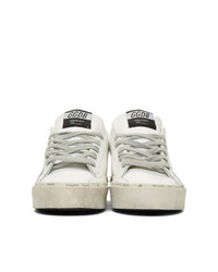 Golden Goose White And Silver Hi Star Sneakers