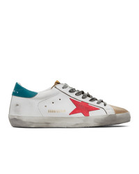 Golden Goose White And Tan Sneakers