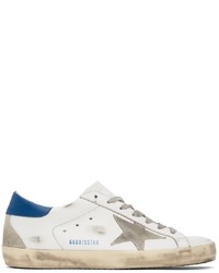 Golden Goose White Blue Super Star Classic Sneakers