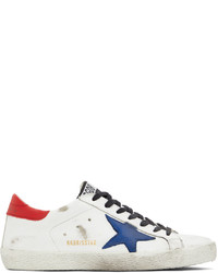 Golden Goose White Blue Super Star Sneakers