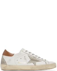 Golden Goose White Brown Super Star Sneakers
