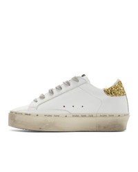 Golden Goose White Glitter Hi Star Sneakers