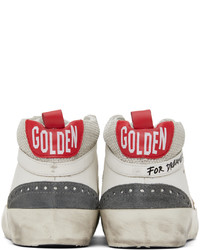Golden Goose White Gray Mid Star Double Quarter Sneakers