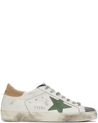 Golden Goose White Gray Super Star Double Quarter Low Top Sneakers