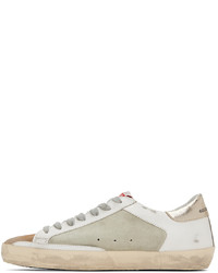 Golden Goose White Green Super Star Double Quarter Low Top Sneakers
