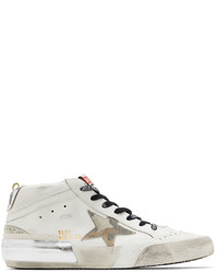 Golden Goose White Silver Mid Star Classic Sneakers