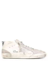 White Star Print Leather Sneakers