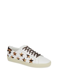 White Star Print Low Top Sneakers