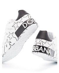Dolce & Gabbana Portofino Star Print Leather Sneakers