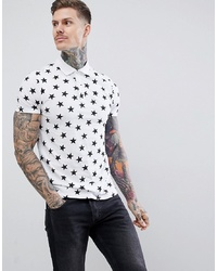 ASOS DESIGN Polo With All Over Star Print