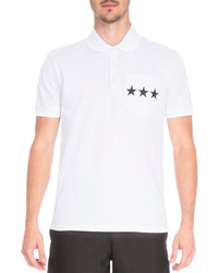 Givenchy Star Pocket Short Sleeve Polo Shirt White